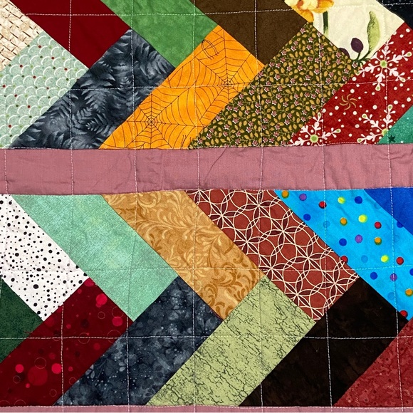 Handmade Handcrafted Quilted Baby Small Blanket Multicolored and Panda - Picture 7 of 7